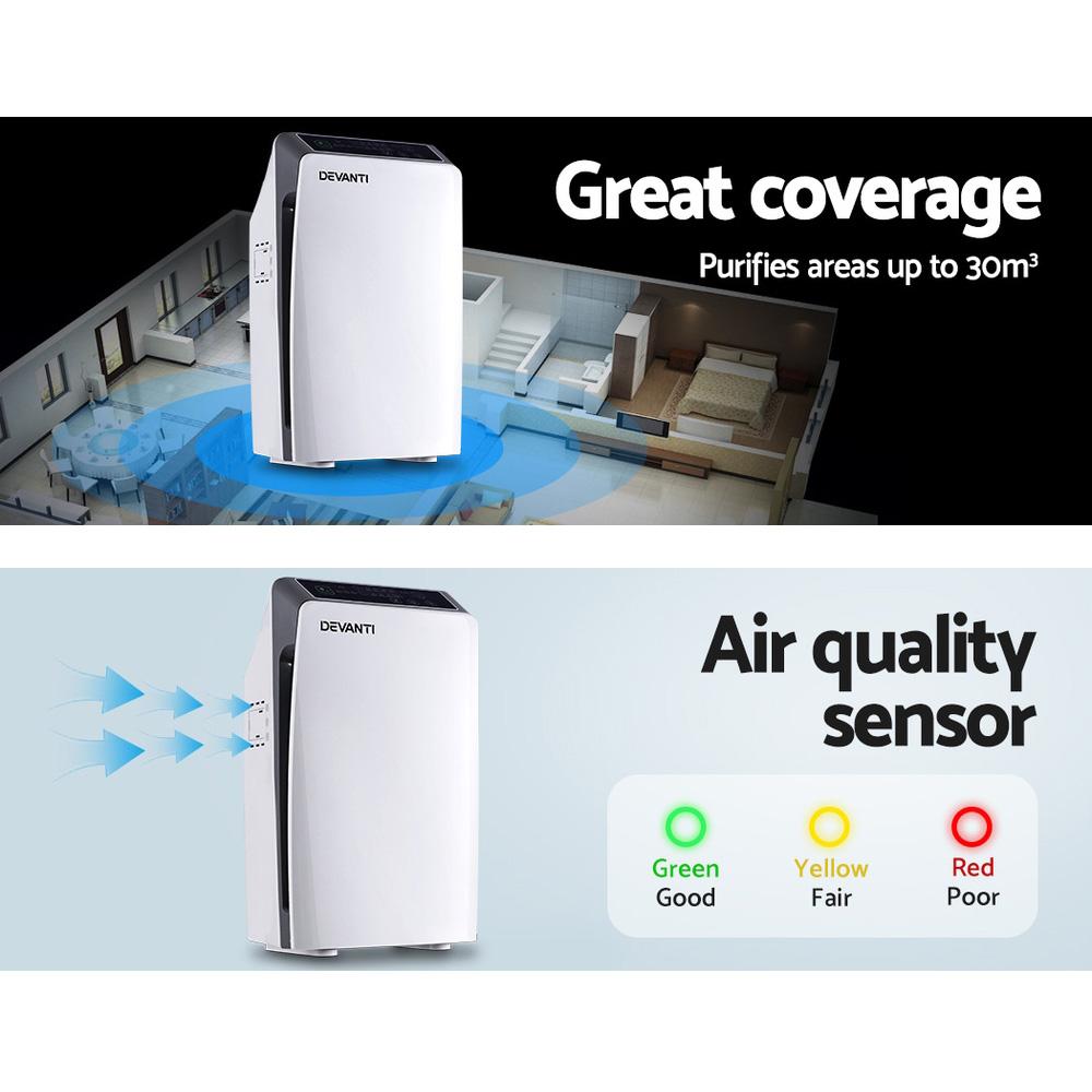 Devanti Air Purifier Purifiers HEPA Filter Home Freshener Carbon